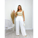 Calça GG Feminina Pantalona Axia Wide Leg Duna com Botão Tendência 2026