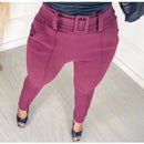 Calça Skinny Axia Com Cinto Malha Crepe Cintura Alta do P ao G3