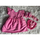 kit Axia vestido menina 4 peças luxo