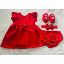 kit Axia vestido menina 4 peças luxo