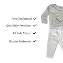 kit Axia 4 peças mijão calça e body manga longa infantil bebe masculino e feminino
