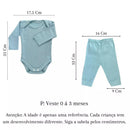 kit Axia 4 peças mijão calça e body manga longa infantil bebe masculino e feminino