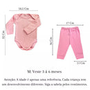 kit Axia 4 peças mijão calça e body manga longa infantil bebe masculino e feminino