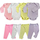 kit Axia 4 peças mijão calça e body manga longa infantil bebe masculino e feminino