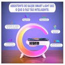 Caxinha de Som G axia -Speaker COR BRANCA Com Relógio Luminária Bluetooth Inteligente Carregador Sem Fio Led Luz COM RELÓGIO