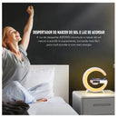 Caxinha de Som G axia -Speaker COR BRANCA Com Relógio Luminária Bluetooth Inteligente Carregador Sem Fio Led Luz COM RELÓGIO