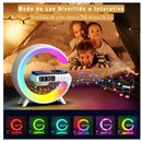 Caxinha de Som G axia -Speaker COR BRANCA Com Relógio Luminária Bluetooth Inteligente Carregador Sem Fio Led Luz COM RELÓGIO