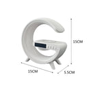 Caxinha de Som G axia -Speaker COR BRANCA Com Relógio Luminária Bluetooth Inteligente Carregador Sem Fio Led Luz COM RELÓGIO