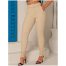 Calça Skinny Axia Com Cinto Malha Crepe Cintura Alta do P ao G3