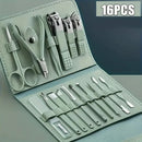 Kit Axia 16 Pçs Cortador De Unhas Pedicure Tesoura Prego Conjunto De Ferramentas Em Aço Inoxidável Com Bolsa Dobrável