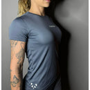 camiseta axia dry fit feminina com proteção uv para academia/corrida/treino