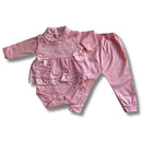 Conjunto Axia Pagão Feminino 3 peças Roupa de Bebê 100% Algodão