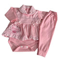 Conjunto Axia Pagão Feminino 3 peças Roupa de Bebê 100% Algodão