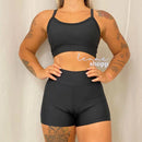 Conjunto Axia Academia Fitness Short e Top Cintura Alta Moda Fitness LISOS