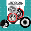 Mop C/ cabo de 140 cm + 2 Refis - Rodinhas e Cesto Em Inox - Balde Centrífuga - CH