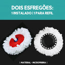 Mop C/ cabo de 140 cm + 2 Refis - Rodinhas e Cesto Em Inox - Balde Centrífuga - CH