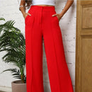 Calça GG Feminina Pantalona Axia Wide Leg Duna com Botão Tendência 2026