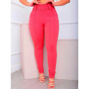 Calça Skinny Axia Com Cinto Malha Crepe Cintura Alta do P ao G3