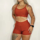 Conjunto Axia Academia Fitness Short e Top Cintura Alta Moda Fitness LISOS