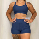 Conjunto Axia Academia Fitness Short e Top Cintura Alta Moda Fitness LISOS
