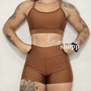 Conjunto Axia Academia Fitness Short e Top Cintura Alta Moda Fitness LISOS