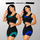 Kit 2 Conjuntos Academia Feminina Axia – Top + Shot Cintura Alta e Modeladora
