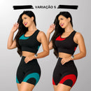Kit 2 Conjuntos Academia Feminina Axia – Top + Shot Cintura Alta e Modeladora