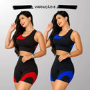 Kit 2 Conjuntos Academia Feminina Axia – Top + Shot Cintura Alta e Modeladora