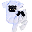 Conjunto Roupa Menina Bebê Axia Algodão Manga Curta com Aplique Bordado Calça e Body Roupinha Bebês luxo