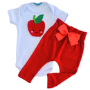 Conjunto Roupa Menina Bebê Axia Algodão Manga Curta com Aplique Bordado Calça e Body Roupinha Bebês luxo