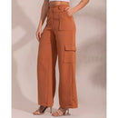 Calça CARGO Axia Alfaiataria Feminina Pantalona WideLeg com Bolsos Laterais