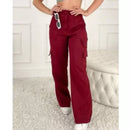 Calça CARGO Axia Alfaiataria Feminina Pantalona WideLeg com Bolsos Laterais