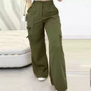 Calça CARGO Axia Alfaiataria Feminina Pantalona WideLeg com Bolsos Laterais