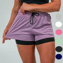 Shorts compressão 2 em 1 Feminino axia para Academia Treino Caminhada e Corrida Dry Fit com Bolso Celular