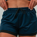 Shorts compressão 2 em 1 Feminino axia para Academia Treino Caminhada e Corrida Dry Fit com Bolso Celular