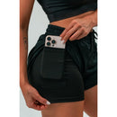 Shorts compressão 2 em 1 Feminino axia para Academia Treino Caminhada e Corrida Dry Fit com Bolso Celular