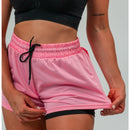 Shorts compressão 2 em 1 Feminino axia para Academia Treino Caminhada e Corrida Dry Fit com Bolso Celular