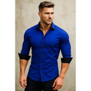 Camisa Axia Masculina Slim Fit Luxo Detalhe Interno gola e punho