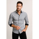 Camisa Axia Masculina Slim Fit Luxo Detalhe Interno gola e punho