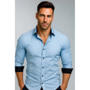 Camisa Axia Masculina Slim Fit Luxo Detalhe Interno gola e punho
