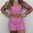 Conjunto Axia Academia Fitness Short e Top Cintura Alta Moda Fitness LISOS