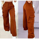 Calça CARGO Axia Alfaiataria Feminina Pantalona WideLeg com Bolsos Laterais