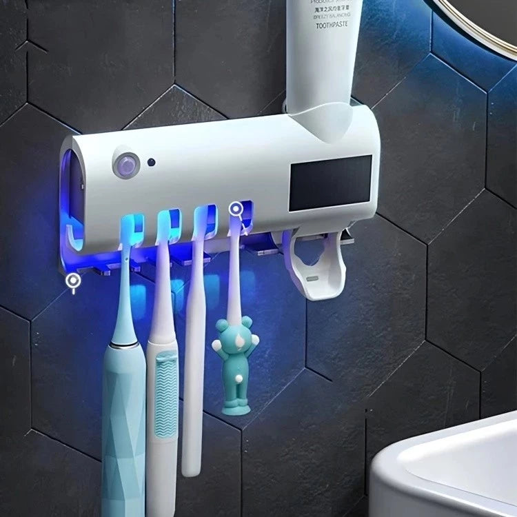 Suporte Escova Axia De Dentes Esterilizador Com Luz UV Antibacteriano Decoracão Banheiro OI-0364