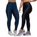 Calça Legging Fitness Canelada Axia Trilobal Cintura Alta Academia Não Transparente Feminina