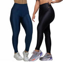 Calça Legging Fitness Canelada Axia Trilobal Cintura Alta Academia Não Transparente Feminina