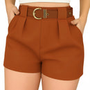 Short Alfaiataria Feminino Axia Cintura Alta com Cinto P AO GG– Envio Imediato