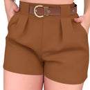 Short Alfaiataria Feminino Axia Cintura Alta com Cinto P AO GG– Envio Imediato