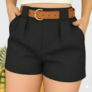 Short Alfaiataria Feminino Axia Cintura Alta com Cinto P AO GG– Envio Imediato