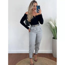 Calça Alfaiataria Axia Feminina Cintura Alta Com Pença Casual e Social do P até G1