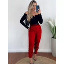 Calça Alfaiataria Axia Feminina Cintura Alta Com Pença Casual e Social do P até G1